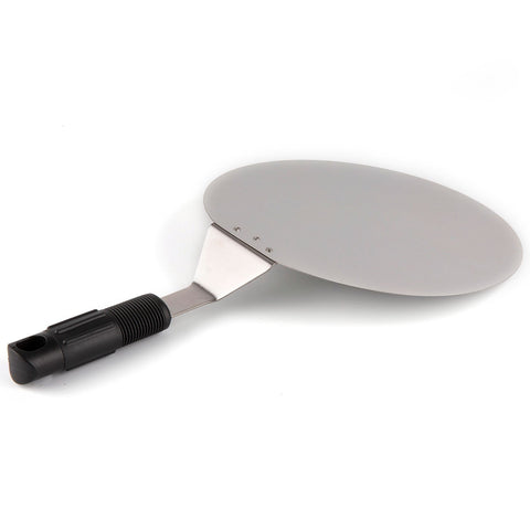 PHFU-Stainless Steel Round Pizza Peel 25.5cm Baking Shovel Paddle, Cake Lifter Transfer Tray for Pizza, Bread,Cake,Pie