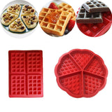 Non-stick Silicone Waffle Mold High-temperature Baking Set Kitchen Bakeware Cake Mould Waffle Makers for Oven