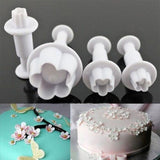 4pcs/set Flower Icing Piping Nozzles Sugarcraft Cupcake Cake Decorating Tools Plunger Mold Syringe Tips Pastry Pen Fondant Molds